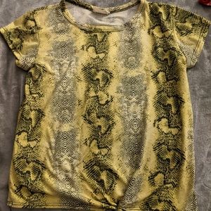 Snakeskin yellow women's crop top